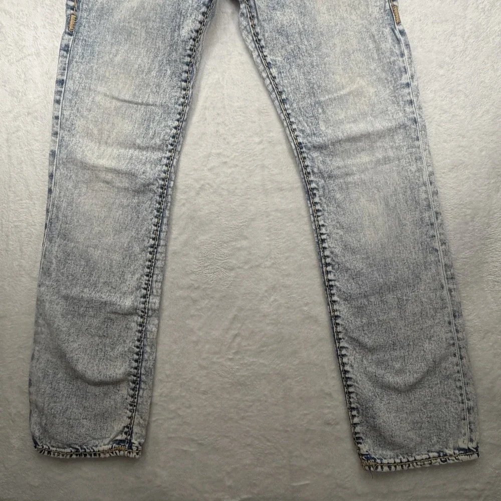 True Religion Ricky Acid Wash Straight Jeans Mens 28 Denim Blue Relaxed 30x34